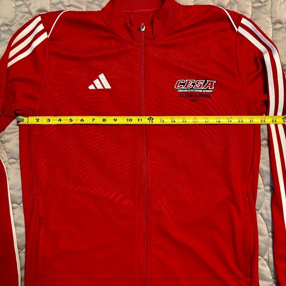 Adidas Climalite Long Sleeve Red Track Jacket Men L with custom CESA logo - Picture 7 of 11
